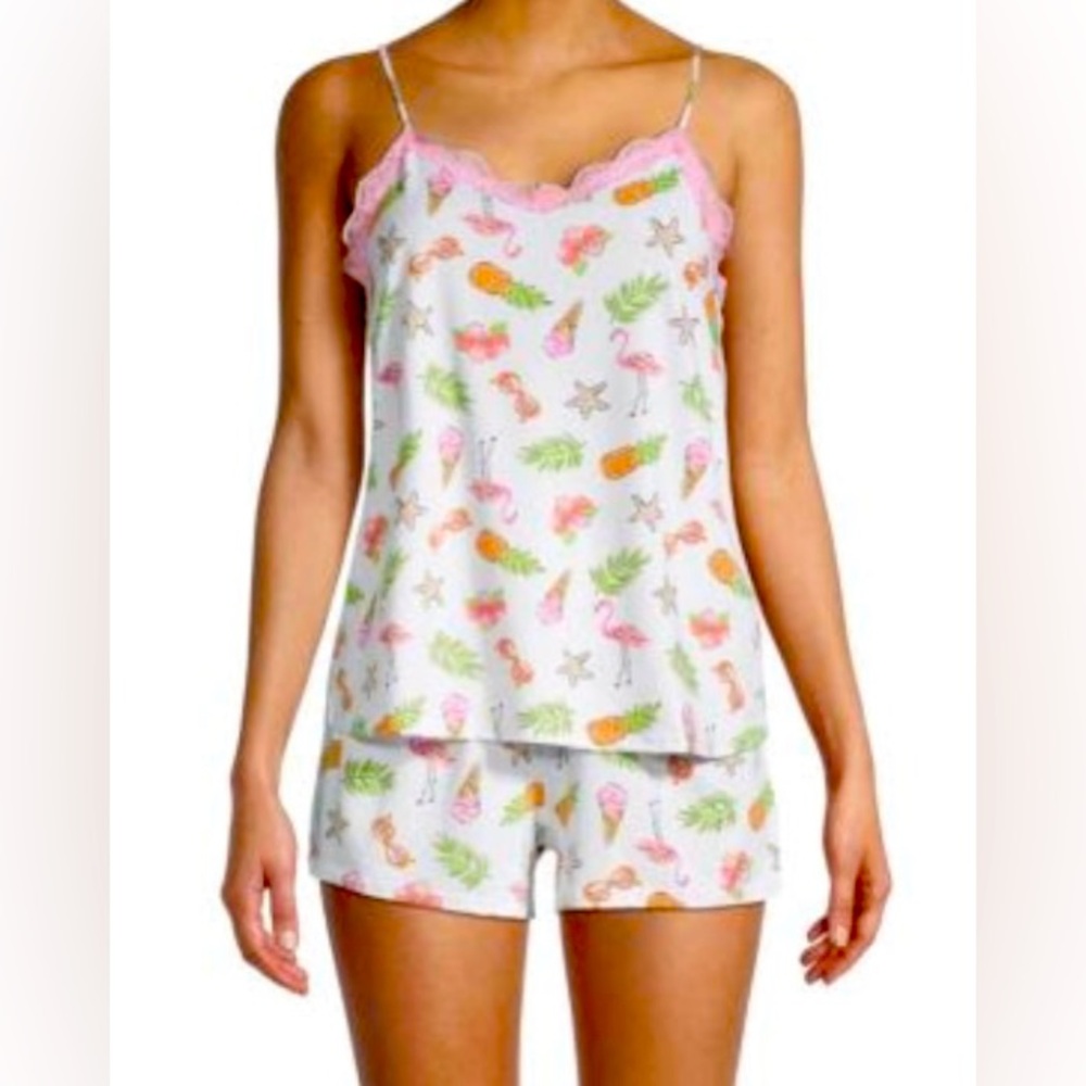 NWT Kensie
Floral-Print
Pajama Short
Set
XL
Pink Geo